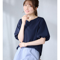 ＜６つの機能付＞パフ袖ハートネックブラウスＴシャツ