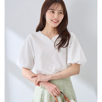 ＜６つの機能付＞パフ袖ハートネックブラウスＴシャツ