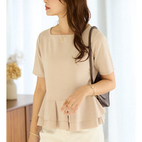 スクエアネックティアードトップス