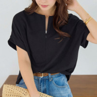 ジップ使いドルマンブラウス