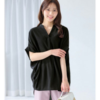 サイドタックゆるドルマンとろみブラウス