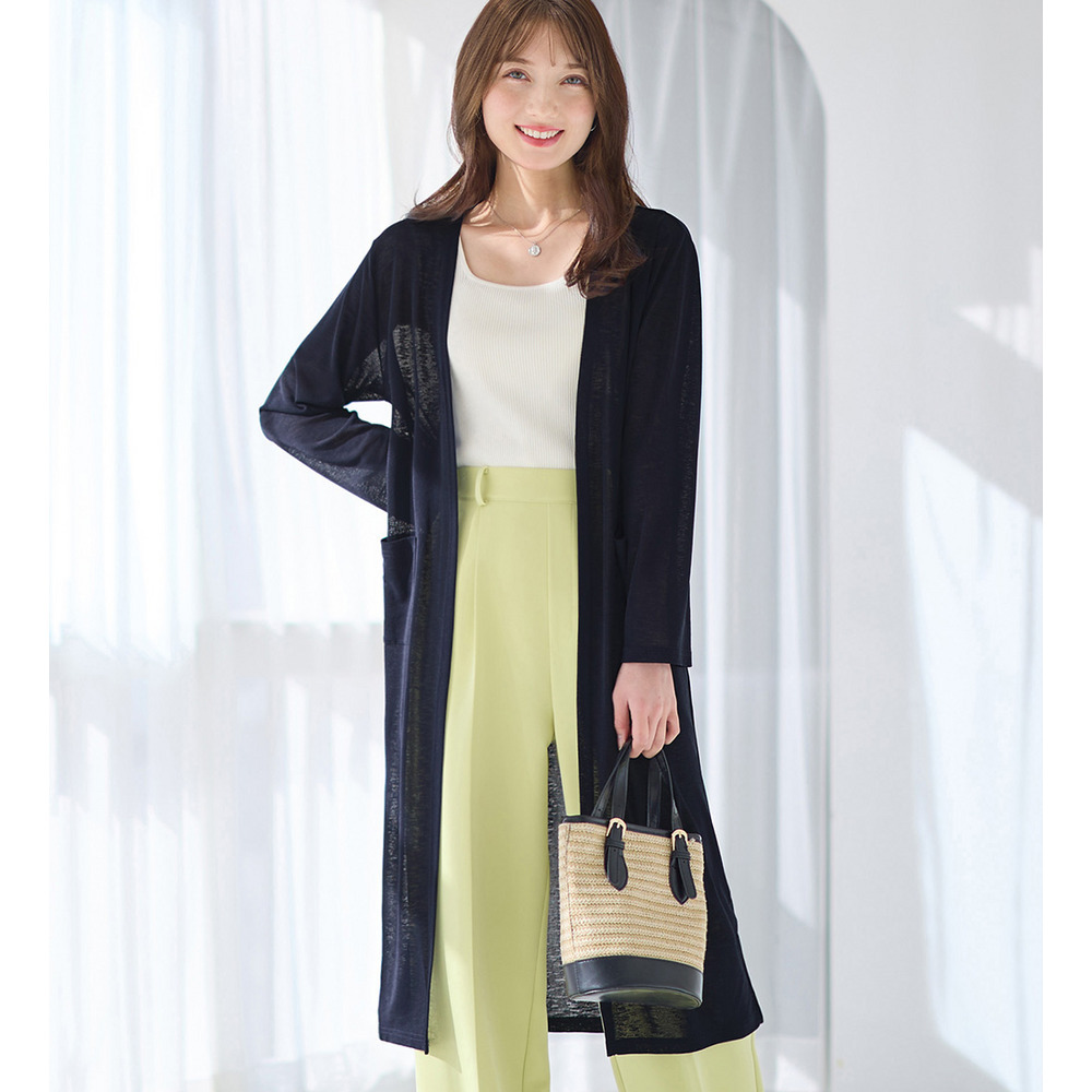 【ロング丈】さらっと軽いサマーカーディガン