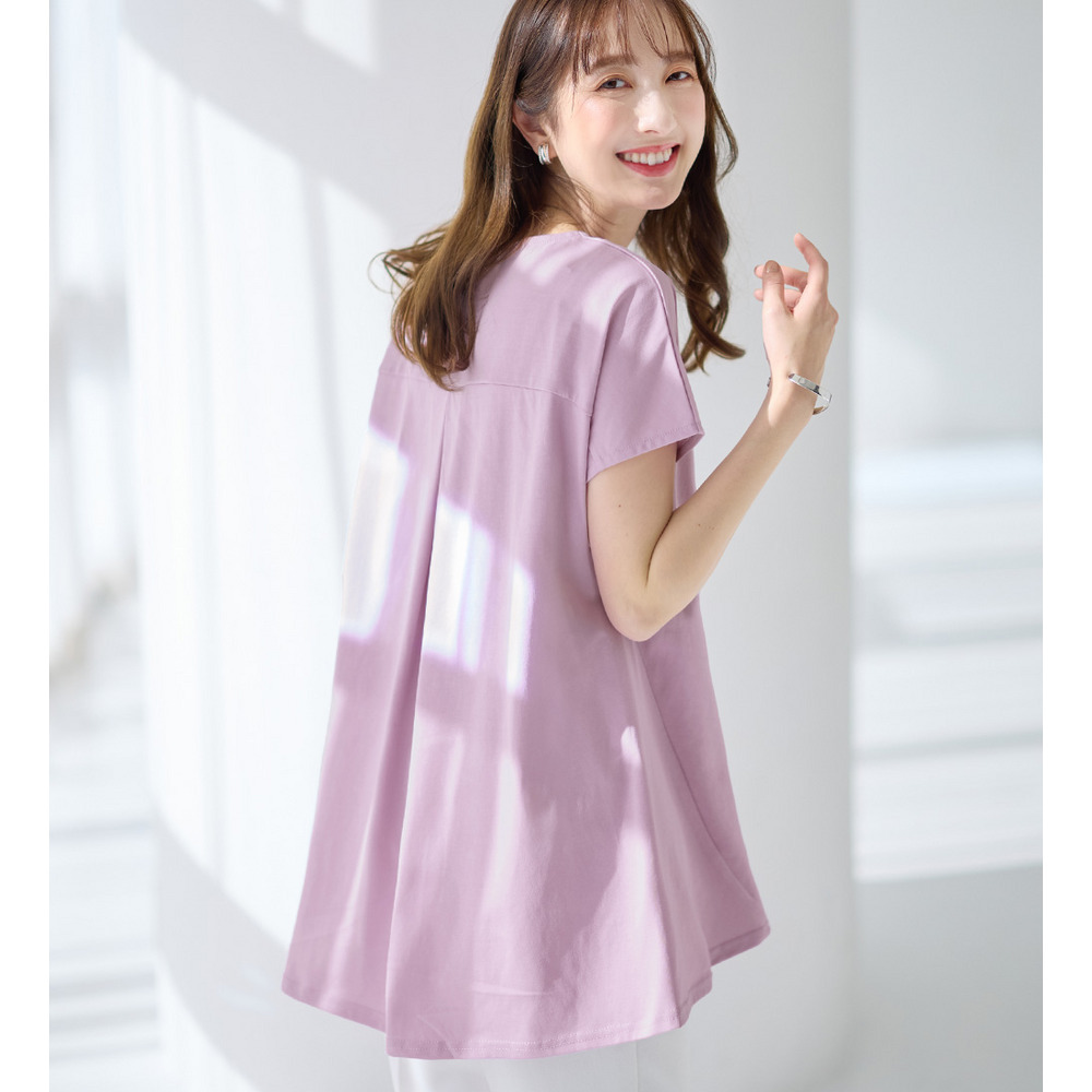 ＜－３ｋｇ＞細見え叶う！ＡラインフレアチュニックＴシャツ