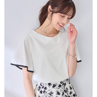 配色フレアスリーブトップス