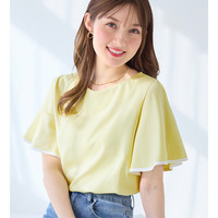 配色フレアスリーブトップス