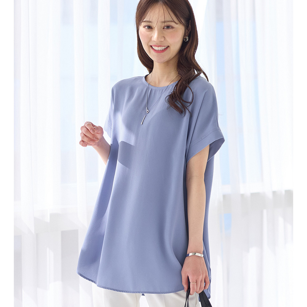 【イージーケア】ドレープTブラウスチュニック1