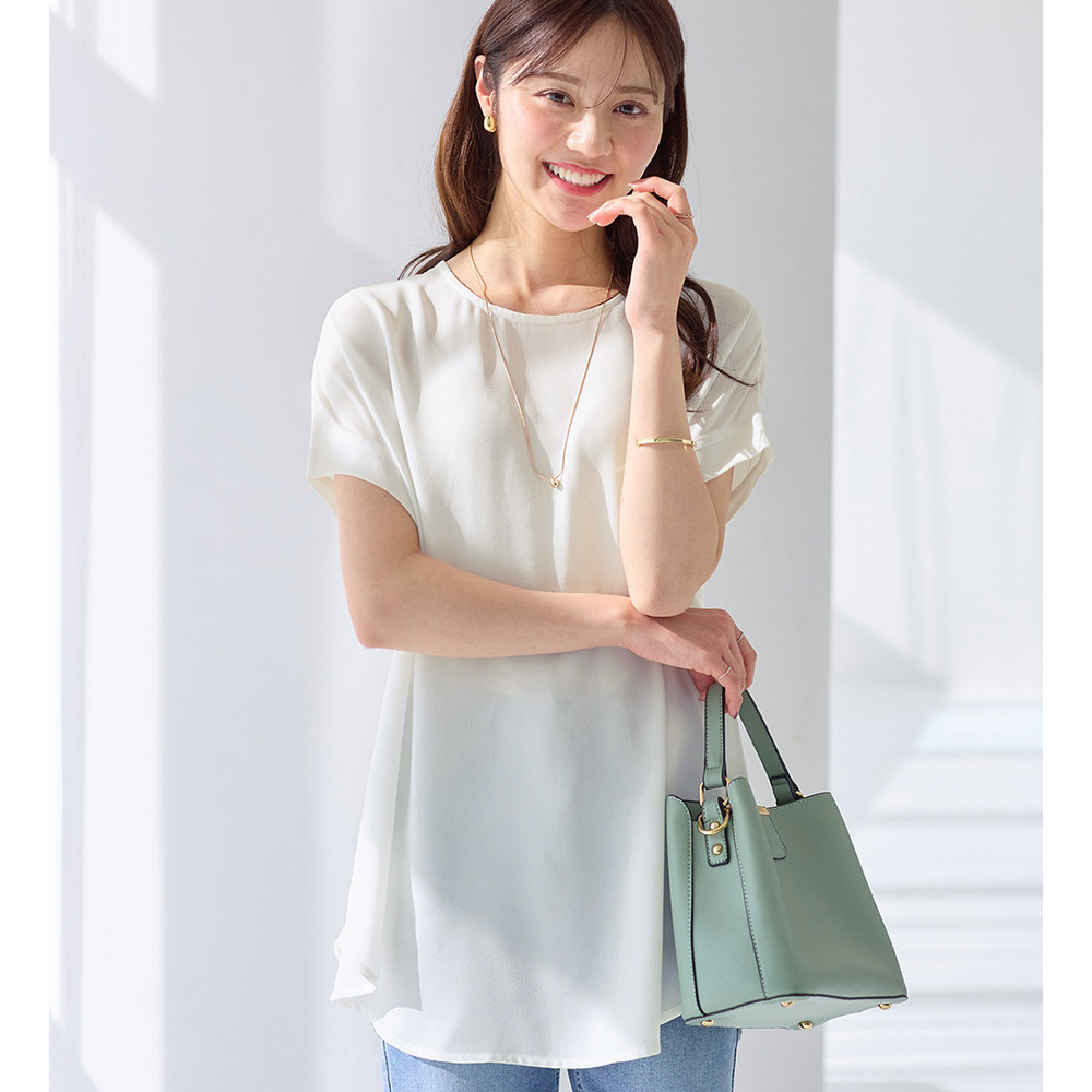 【イージーケア】ドレープTブラウスチュニック1