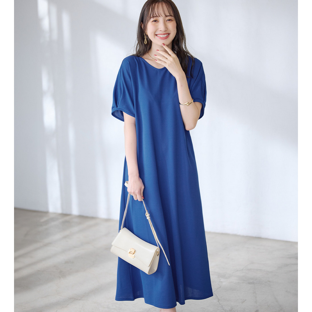 袖タックゆるワンピース