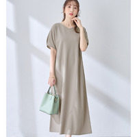 袖タックゆるワンピース