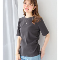 すっきり美くびれ！ウエストギャザーリブトップス