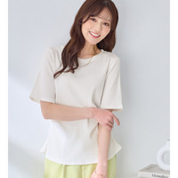すっきり美くびれ！ウエストギャザーリブトップス