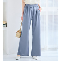 ＜６つの機能付＞錯覚美脚！ストレッチワイドパンツ