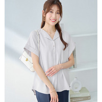 衿デザイン大人上品とろみブラウス