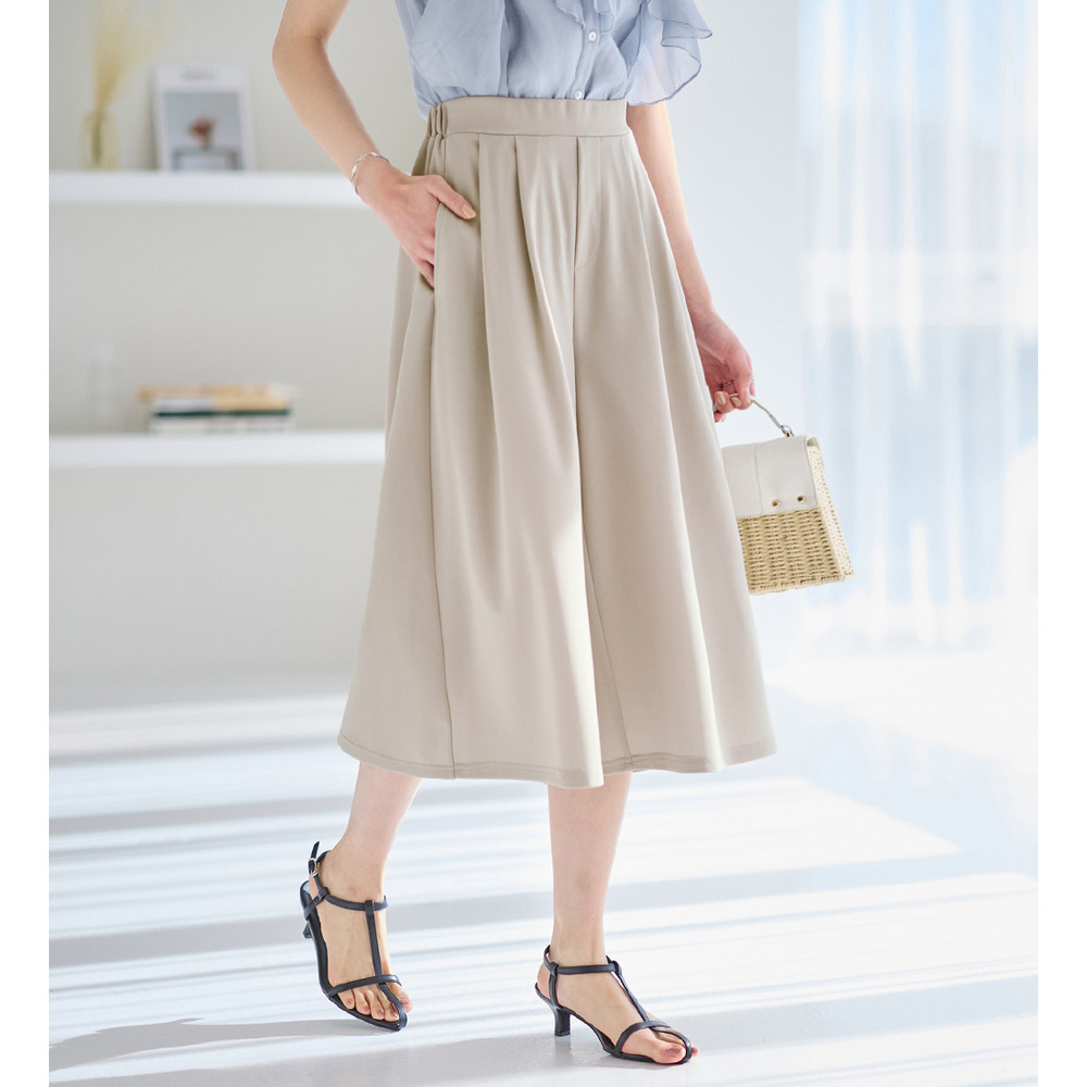 【ショート丈】上品ドレープパンツ