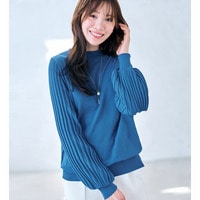 【毛玉になりにくい】大人上品袖プリーツニット