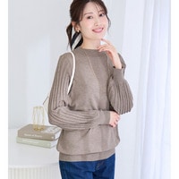 【毛玉になりにくい】大人上品袖プリーツニット