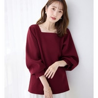 あったか裏起毛大人上品パフ袖ブラウス