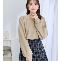 あったか裏起毛大人上品パフ袖ブラウス