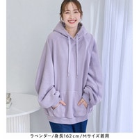 あったか裏起毛パフ袖ゆったりパーカー　大きいサイズ レディース