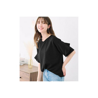 【４つの機能付】フリル袖Ｔシャツブラウス　大きいサイズ レディース