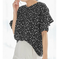 【４つの機能付】フリル袖Ｔシャツブラウス　大きいサイズ レディース