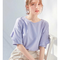 【４つの機能付】フリル袖Ｔシャツブラウス　大きいサイズ レディース