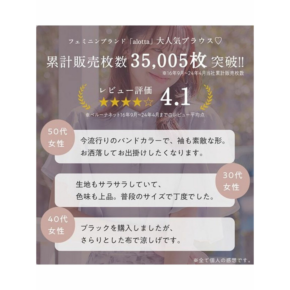 楊柳シフォンバンドカラーブラウス　大きいサイズ レディース4