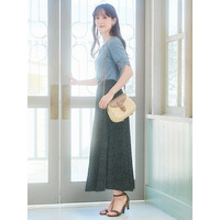 袖レーステレコリブトップス　大きいサイズ レディース