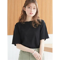 メロウ使いテレコリブＴシャツ　大きいサイズ レディース