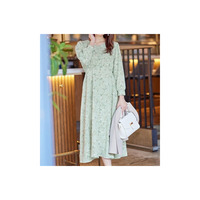 ふんわり裏起毛花柄ワンピース 大きいサイズレディース