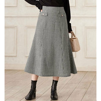 ツイード金ボタンマーメイドスカート　大きいサイズレディース