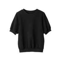 花柄ふくれジャガード５分袖トップス　大きいサイズ レディース