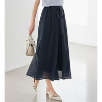 ふんわりシフォンワイドパンツ　大きいサイズレディース