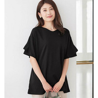 フリル袖Ｔシャツチュニック　大きいサイズレディース