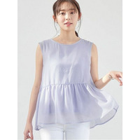 インナー付ノースリーブペプラムブラウス