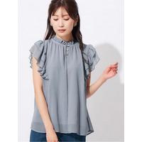 インナー付フリル使いブラウス