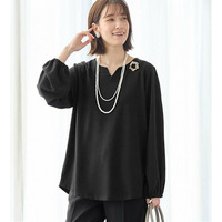らくキレイキーネックチュニックブラウスＴシャツ