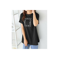 大人の華やかプリントチュニックＴシャツ