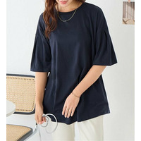 袖タックチュニックTシャツ