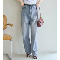 楽ちん細見えこだわりカーブデニムパンツ