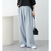 【シワになりにくい】隠して美脚とろみ２タックワイドパンツ