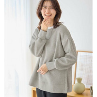 大人の抜け感裏起毛サイドボタントップス