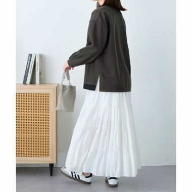 あったかレイヤード風Vネックトップス25