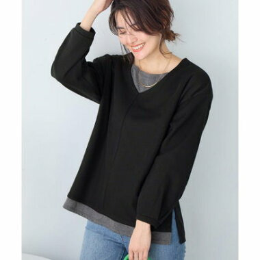 あったかレイヤード風Vネックトップス6