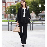 【選べるボトムス】２点セット洗える！テントラインジャケットスーツ　大きいサイズ レディース