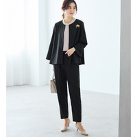 【選べるボトムス】２点セット洗える！テントラインジャケットスーツ　大きいサイズ レディース