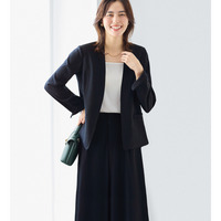 【2点セット】洗える！カラーレスジャケットガウチョスーツ　大きいサイズ レディース