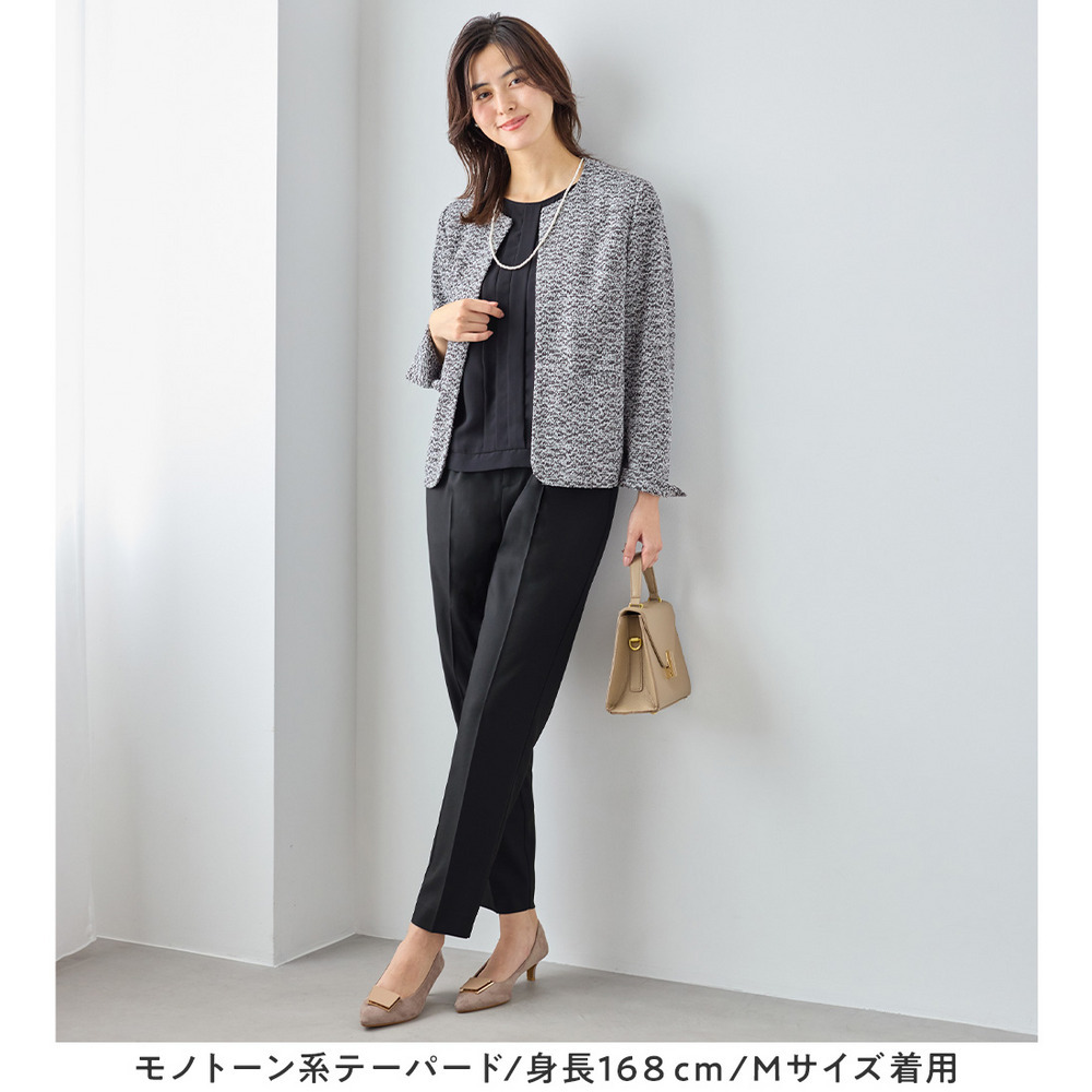 【選べるボトムス】2点セット洗える!ツイードセットアップスーツ 大きいサイズ レディース13