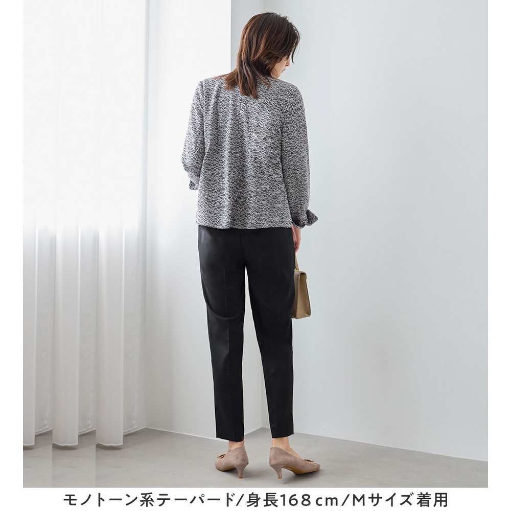 【選べるボトムス】2点セット洗える!ツイードセットアップスーツ 大きいサイズ レディース14