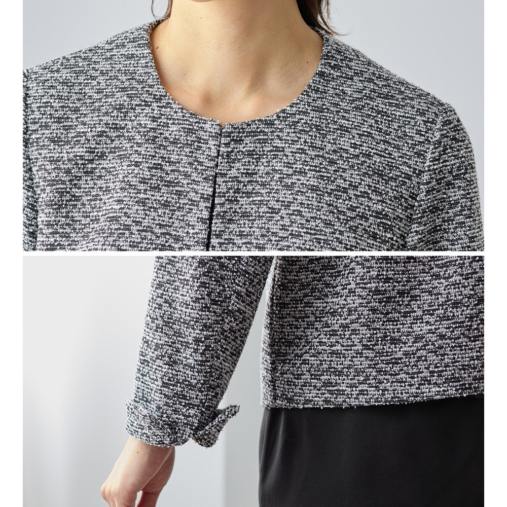 【選べるボトムス】2点セット洗える!ツイードセットアップスーツ 大きいサイズ レディース21